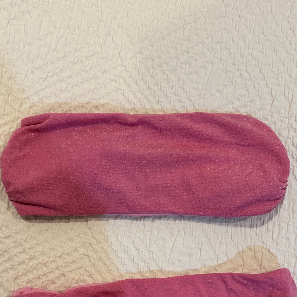Pink bandeau bikini top